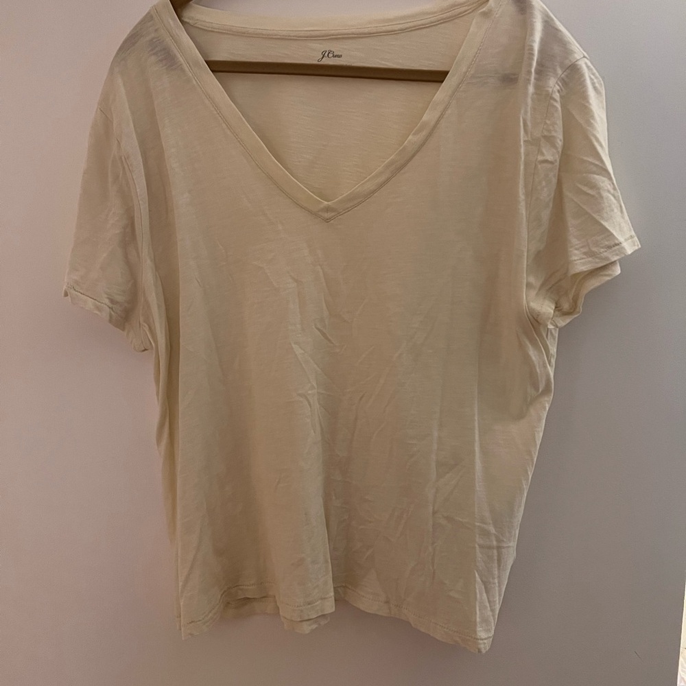 Women's Cream V-Neck Top